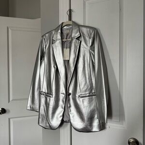 a new day Metallic Silver Blazer
